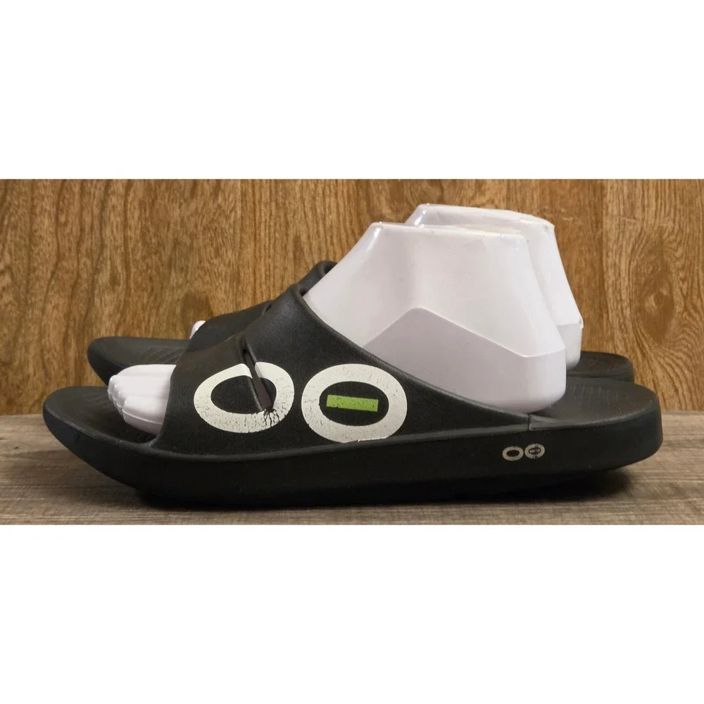 OOFOS OOahh Slide Sandals Shoes Mens 10 Womens 12 Black Recovery Comfort Slip On